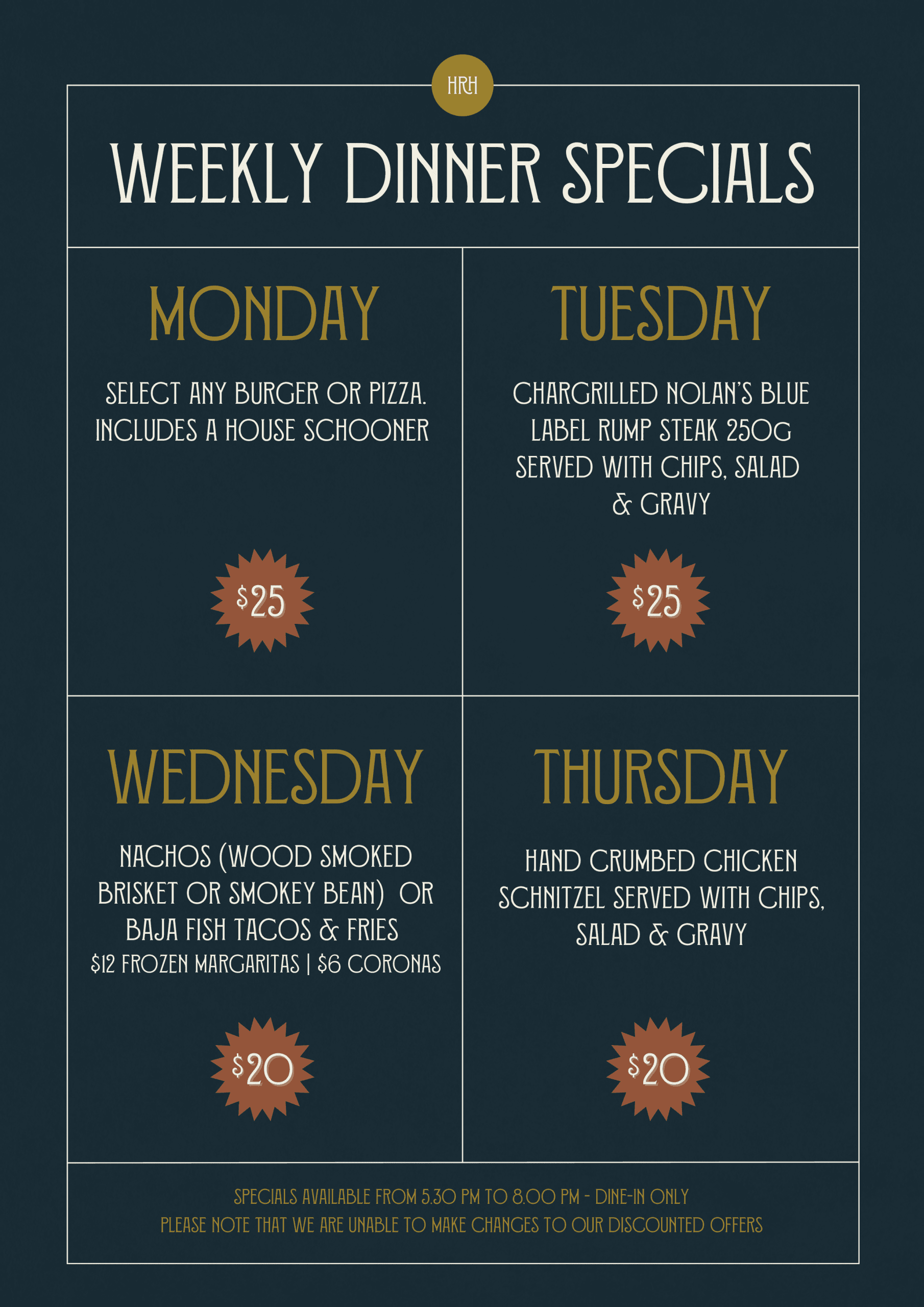 HRH_DINNER SPECIALS POSTER_A4 UPDATED 6 NOV 25 WEB